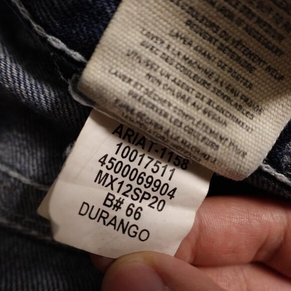 Ariat M4 Low Rise Bootcut Men’s Jeans 34x32 Blue Distressed Durango Denim - Fair - Picture 16 of 16